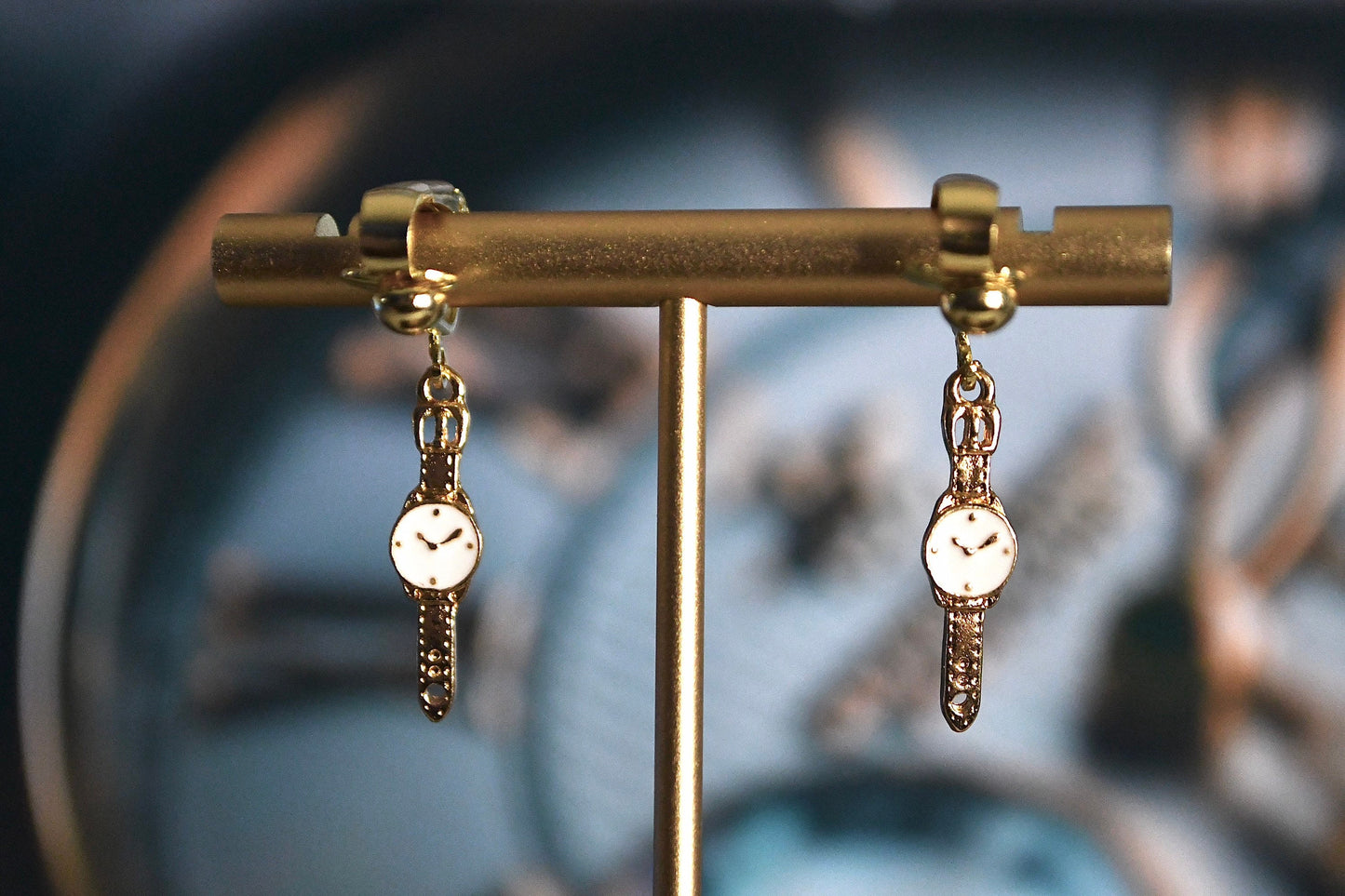 Wrist Watch Clip On Earrings
