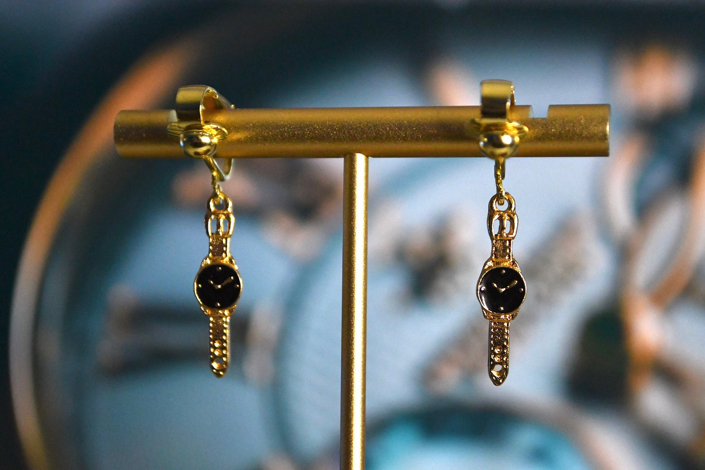 Wrist Watch Clip On Earrings