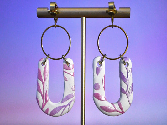 Sunset Colored Polymer Clay Clip On Earrings