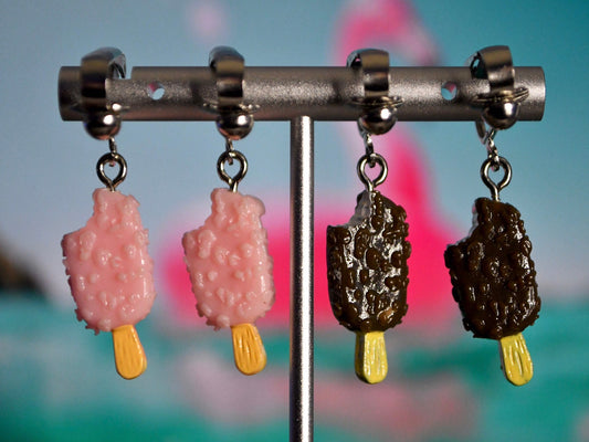 Ice Cream Bar Clip On Earrings