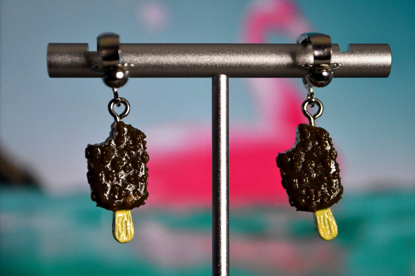 Ice Cream Bar Clip On Earrings