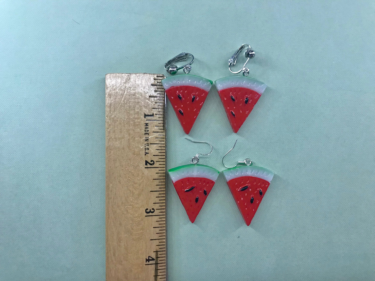 Watermelon Clip On Earrings