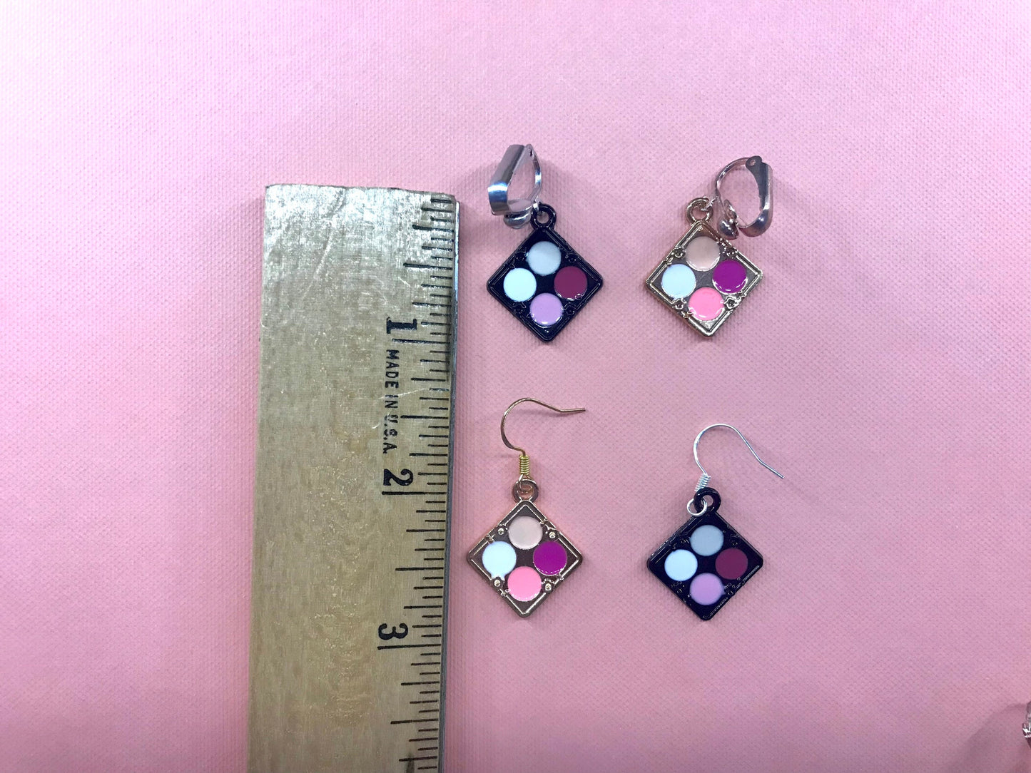 Makeup Palette Clip On Earrings