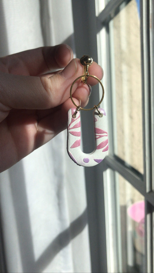 Sunset Colored Polymer Clay Clip On Earrings