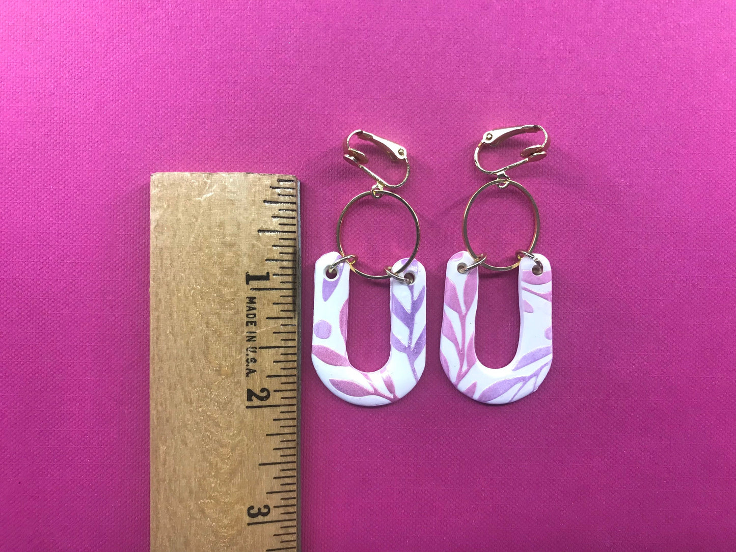 Sunset Colored Polymer Clay Clip On Earrings
