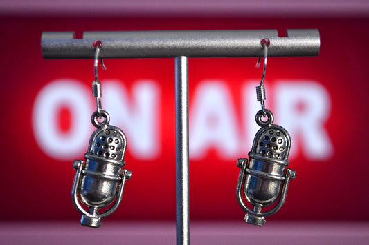 Radio Microphone Clip On Earrings