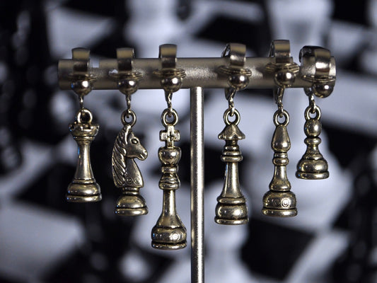 Chess Piece Clip On Earrings