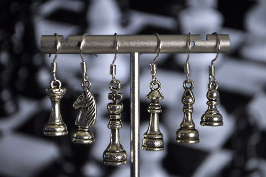 Chess Piece Clip On Earrings