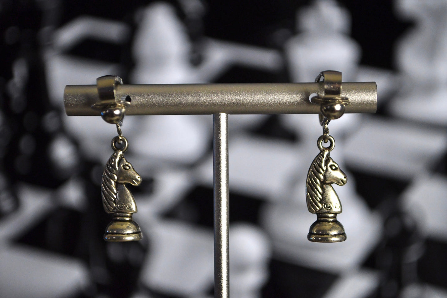 Chess Piece Clip On Earrings