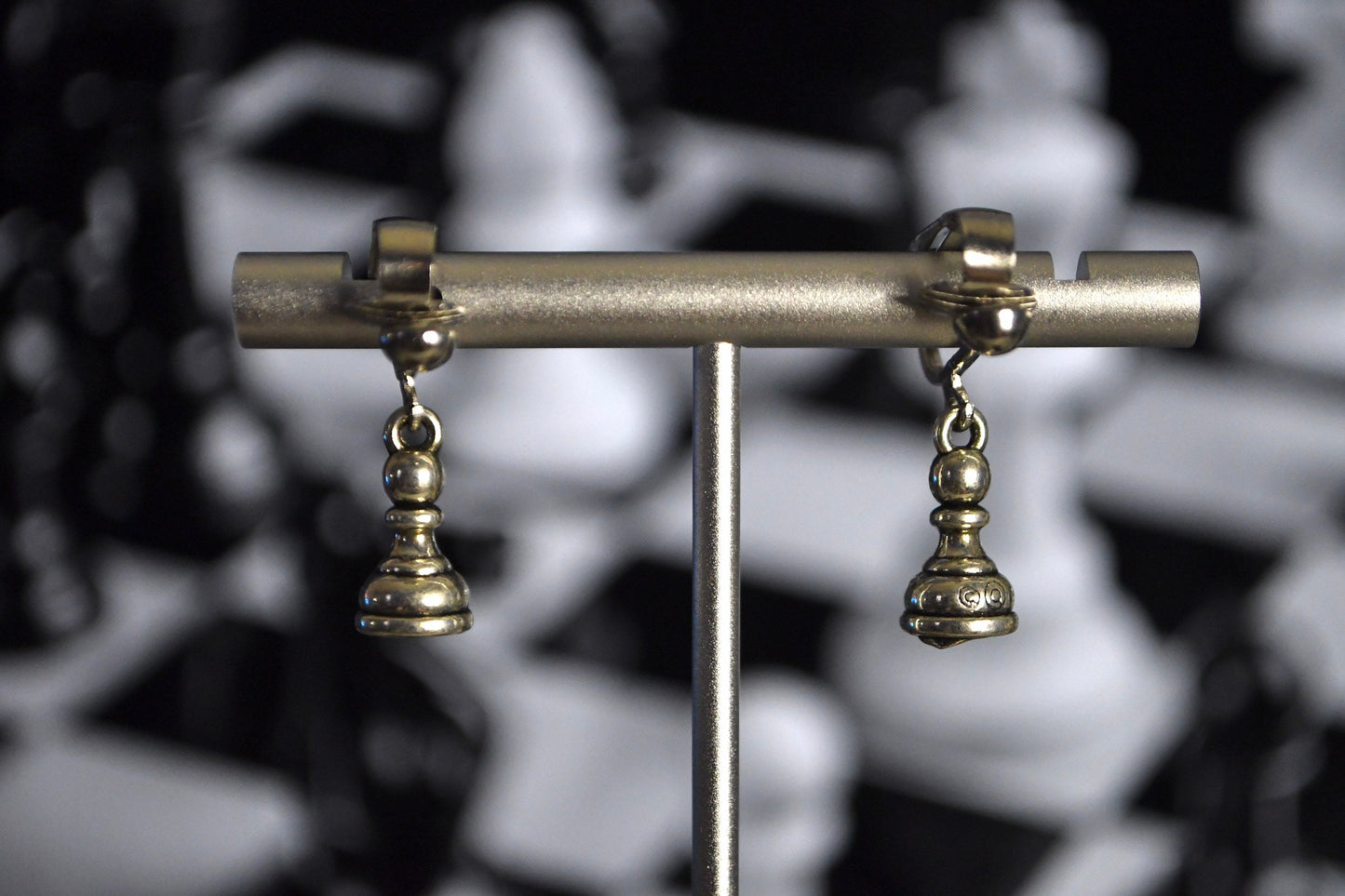 Chess Piece Clip On Earrings