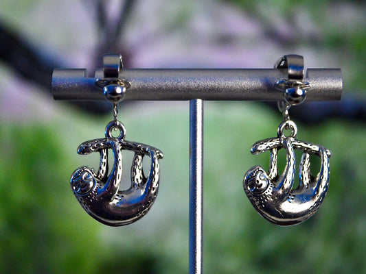 Sloth Clip On Earrings