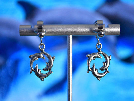Dolphin Clip On Earrings