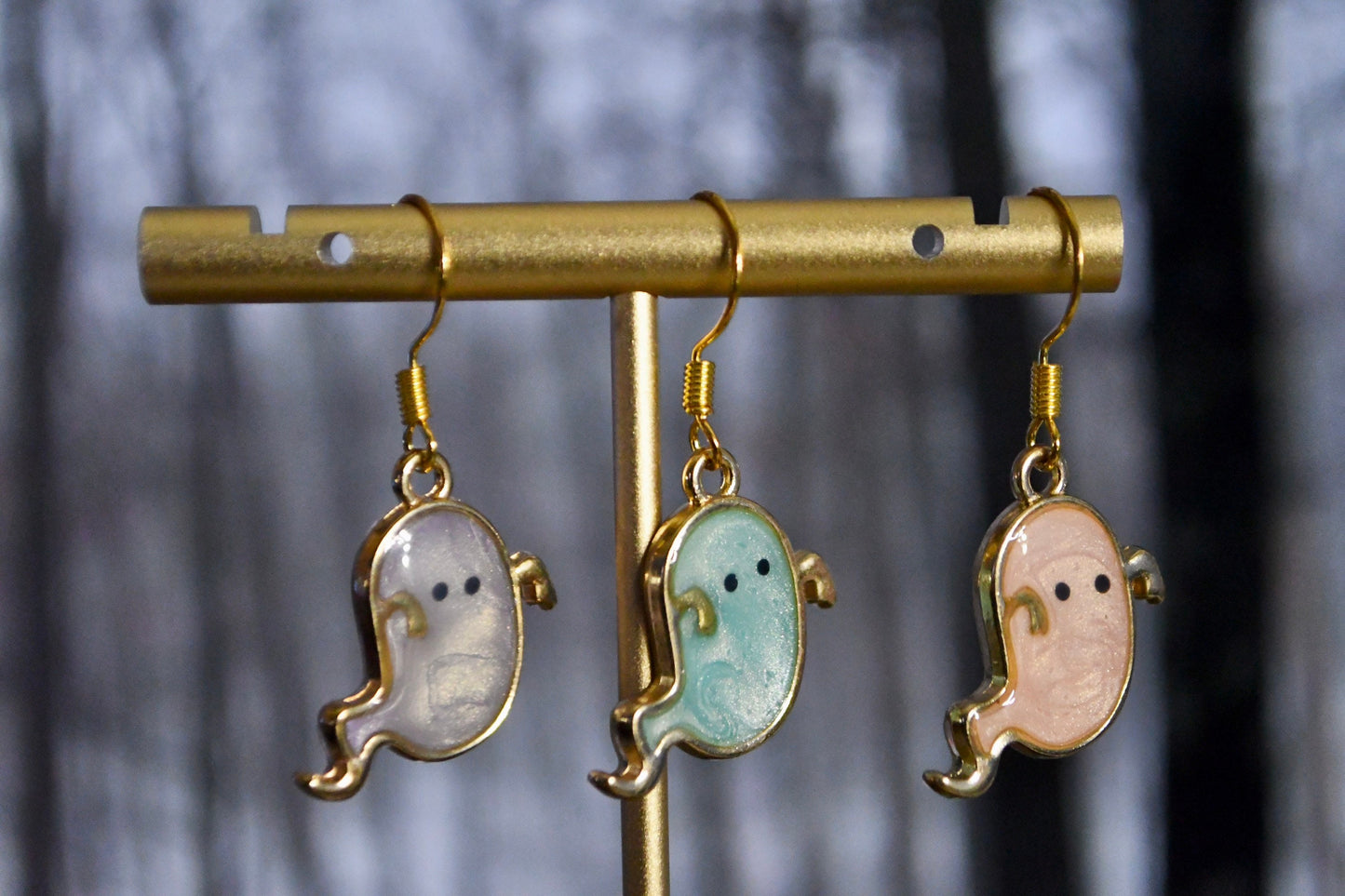 Ghost Spooky Colored Clip On Earrings