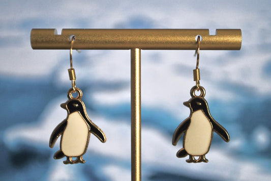 Penguin Clip On Earrings