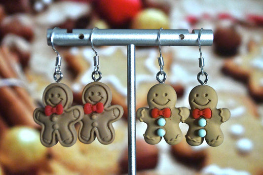 Gingerbread Men Clip On Earrings