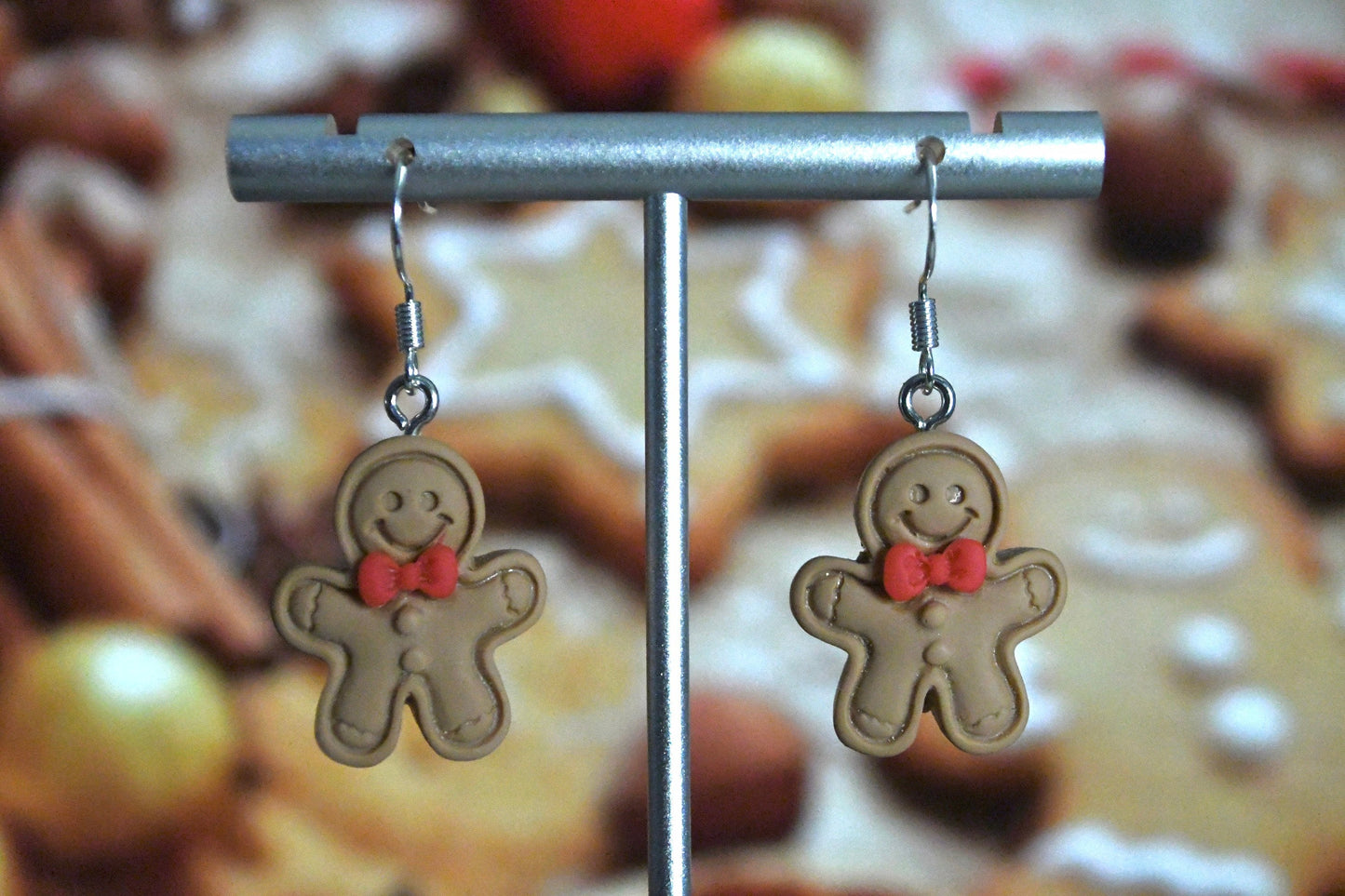 Gingerbread Men Clip On Earrings