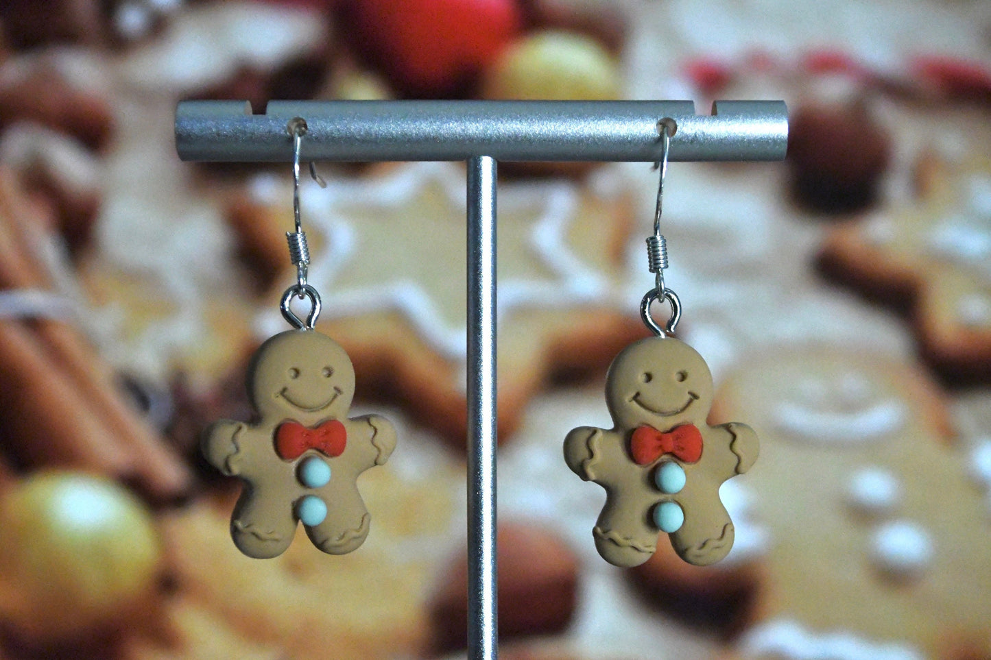 Gingerbread Men Clip On Earrings