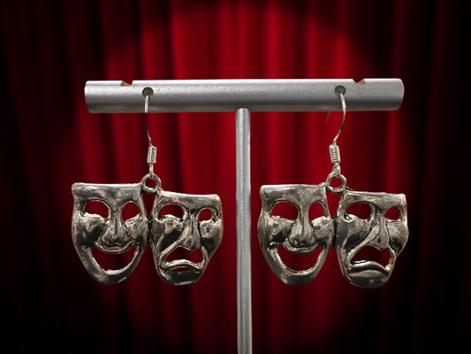 Drama Mask Clip On Earrings