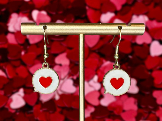 Heart Message Clip On Earrings