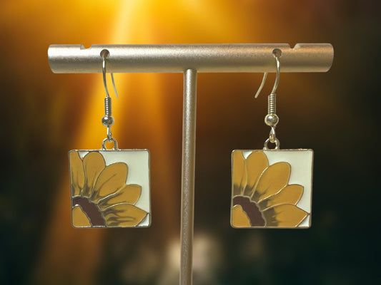 Sunflower Clip On Earrings