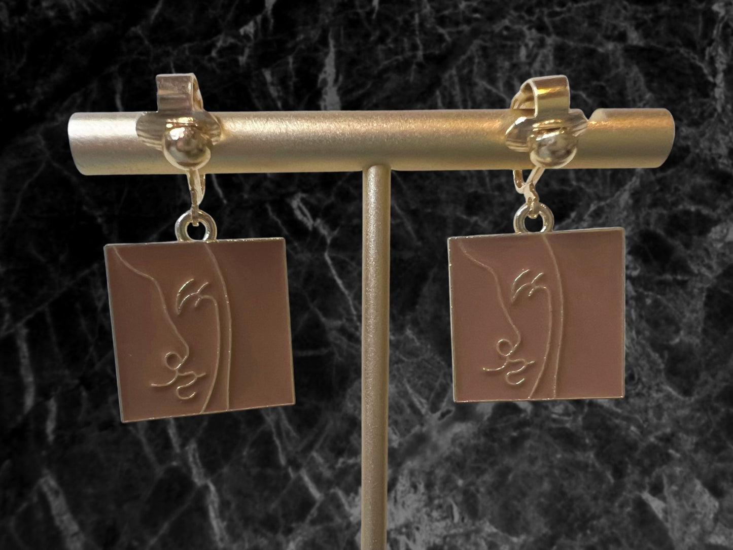 Face Outline Clip On Earrings