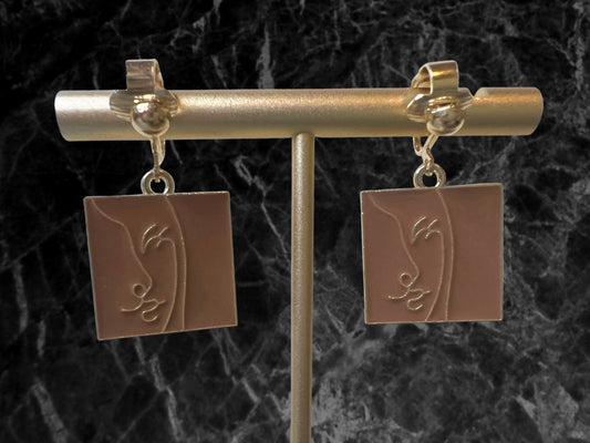 Face Outline Clip On Earrings