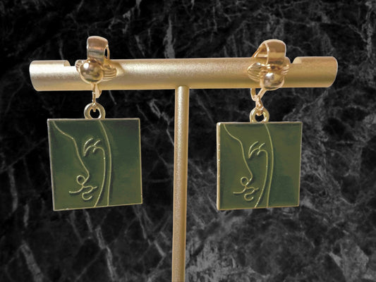 Face Outline Clip On Earrings