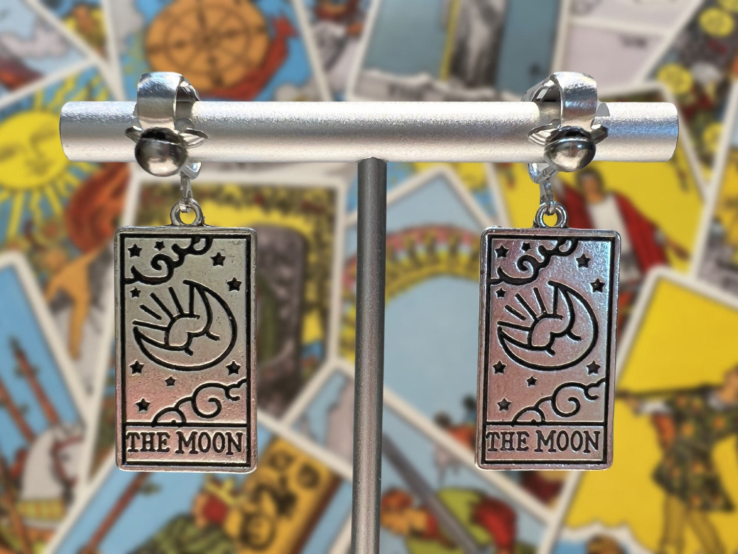 Tarot Card Clip On Earrings