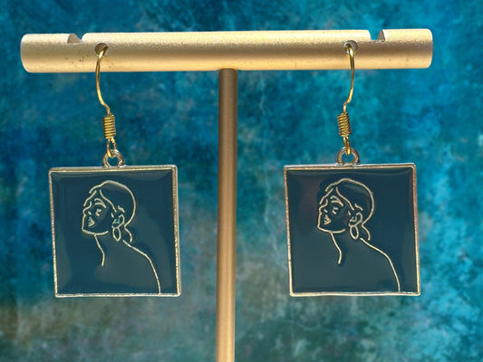 Girl Outline Clip On Earrings