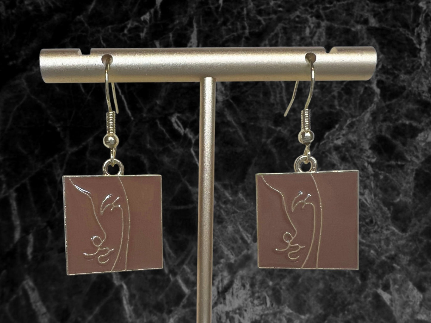 Face Outline Clip On Earrings