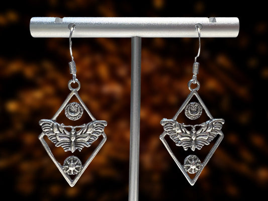 Moth Clip On Earrings