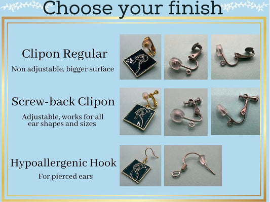 Mirror Earrings Clip On Earrings