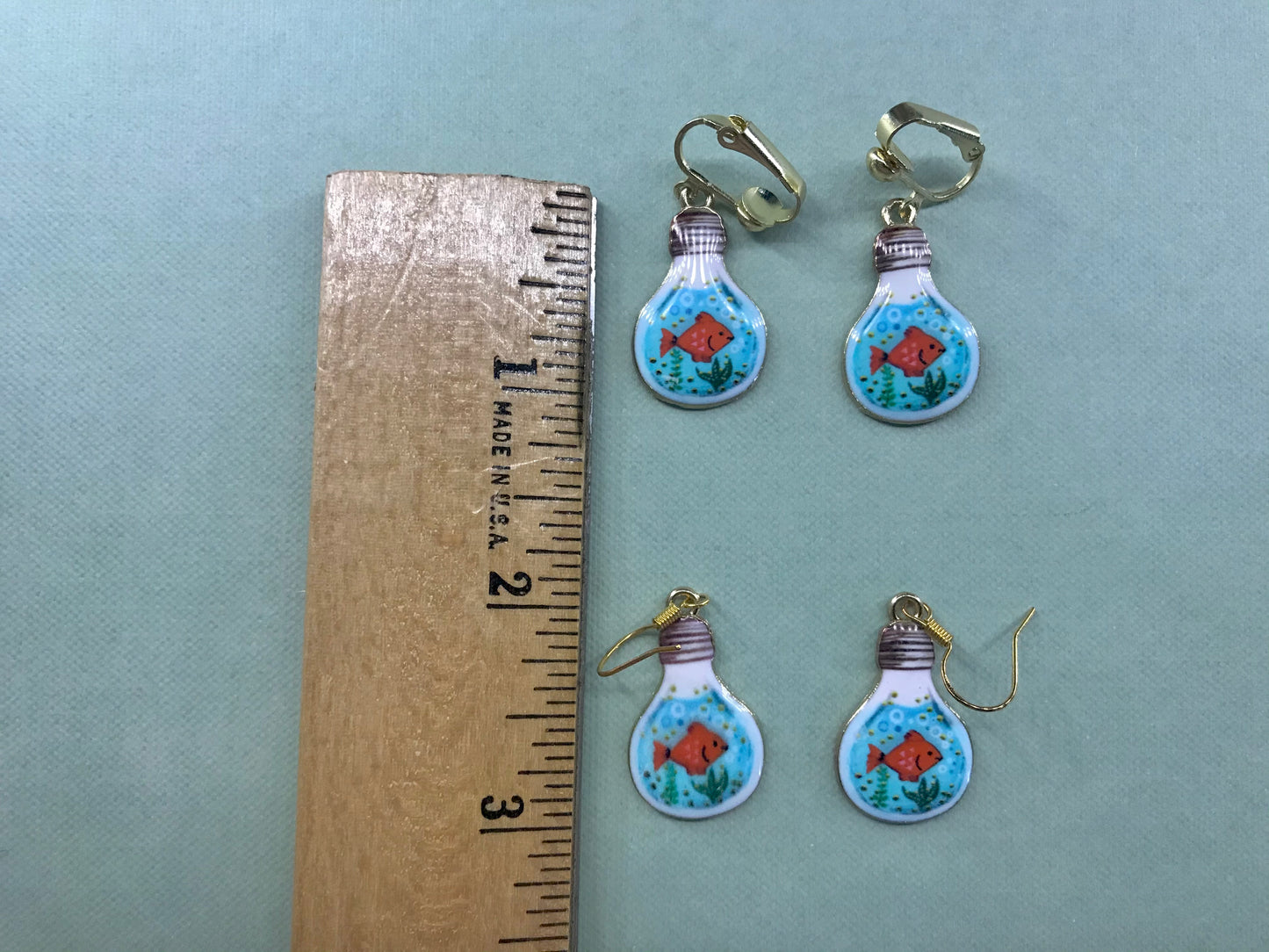 Fish Lightbulb Clip On Earrings