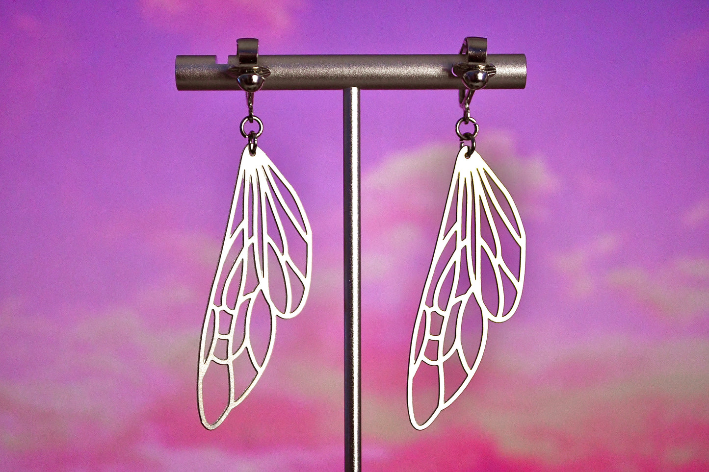 Wings Metal Clip On Earrings