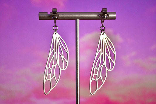 Wings Metal Clip On Earrings