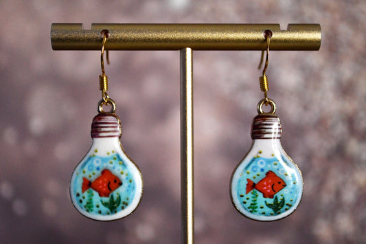 Fish Lightbulb Clip On Earrings