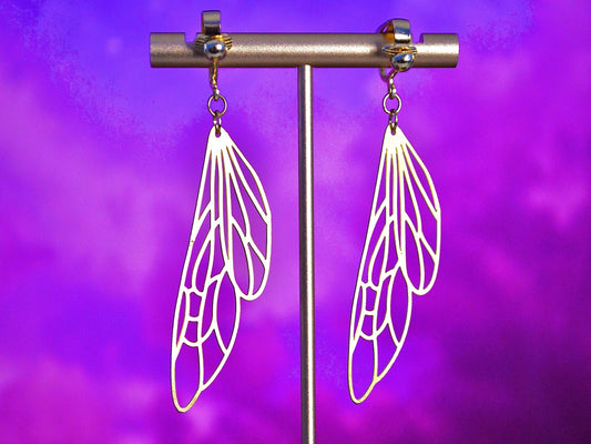 Wings Metal Clip On Earrings