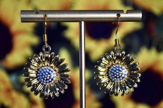Beautiful Sunflower Clip On Earrings