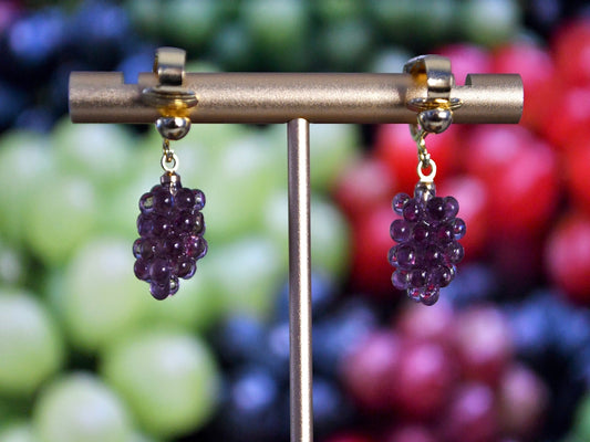 Grapes Clip On Earrings