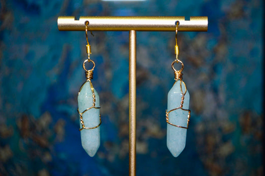 Stone Amazonite Clip On Earrings