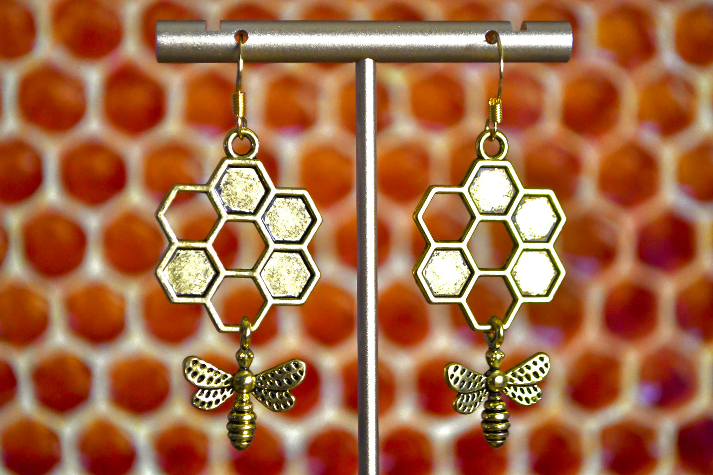 Bee and Hive Clip On Earrings