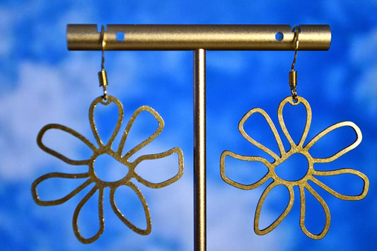 Flower Outline Clip On Earrings