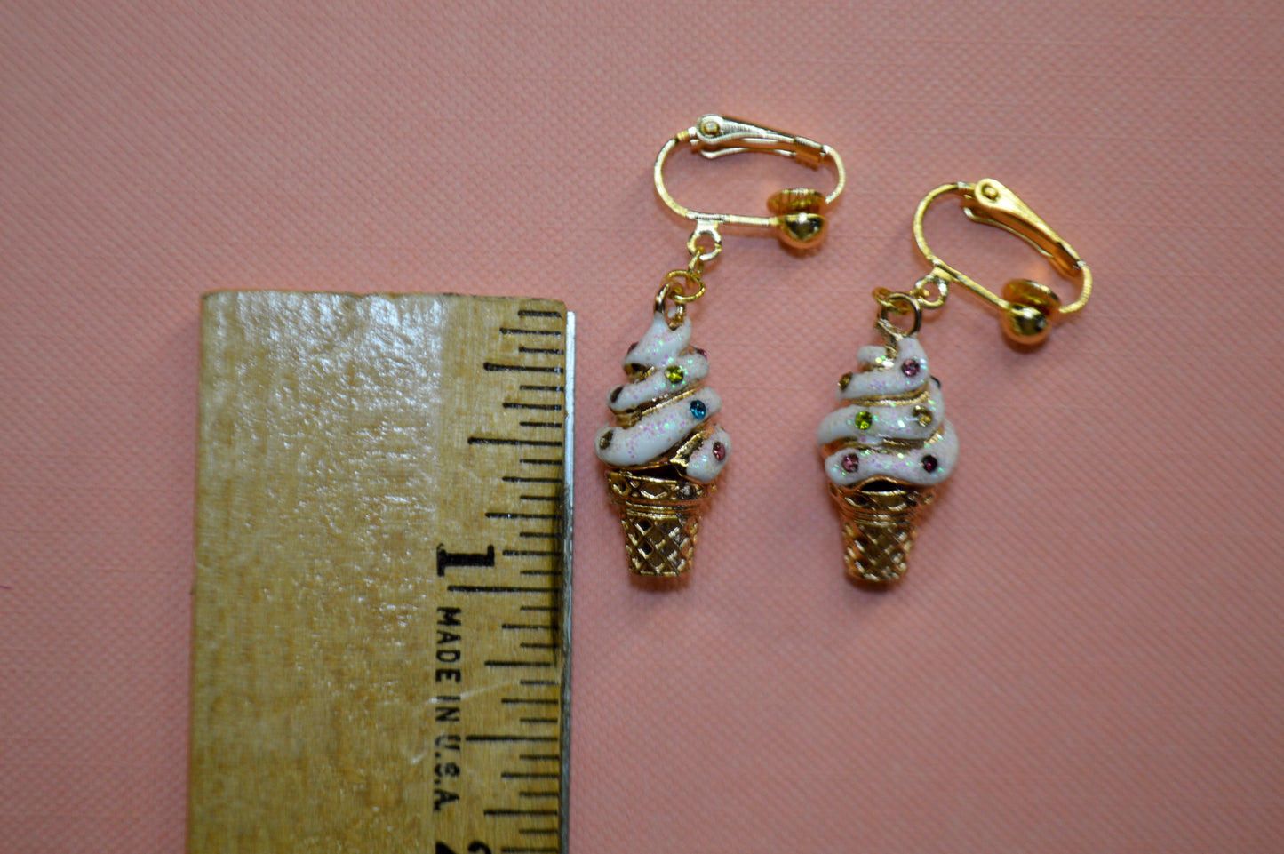 Ice Cream Clip On Earrings