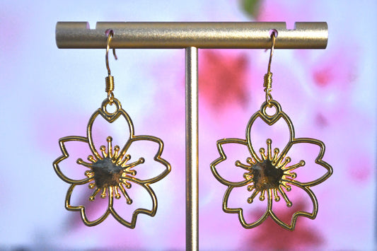 Sakura Flower Clip On Earrings