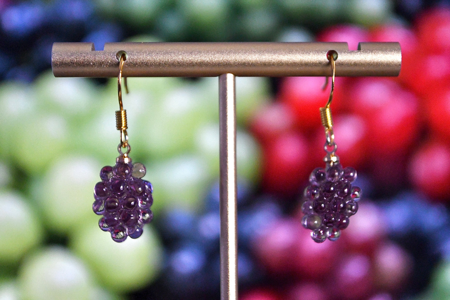 Grapes Clip On Earrings