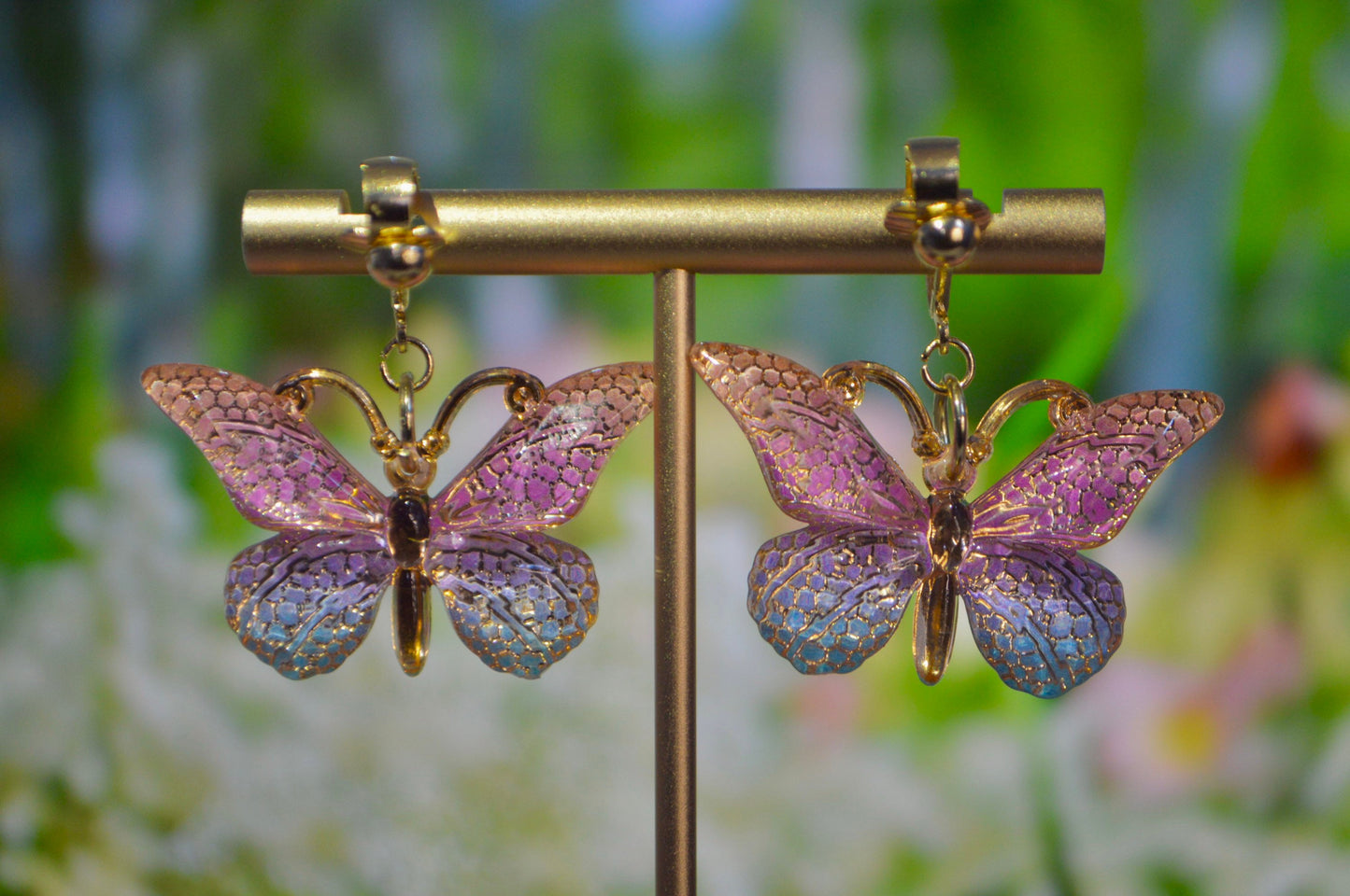Butterfly Ombré Clip On Earrings