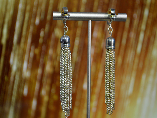 Elegant Gold Dangle Clip On Earrings