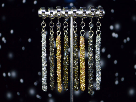 Crystal Long Metallic Clip On Earrings