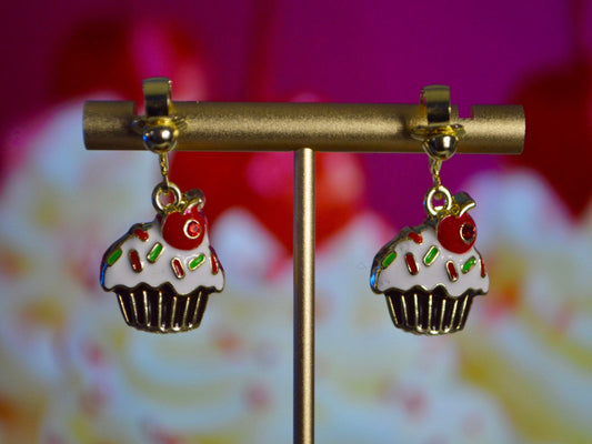 Cupcakes Sweet Clip On Earrings