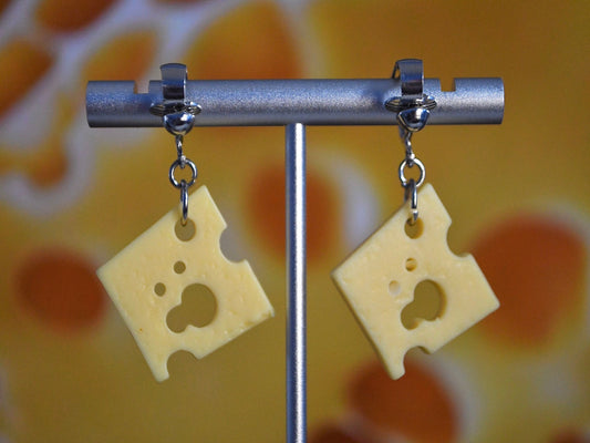 Cheese Slice Earrings Clip On Earrings